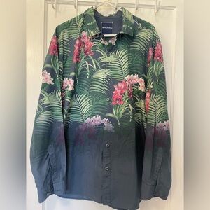 Tommy Bahama Orchid Oasis Button Down Silk Cotton Blend Shirt